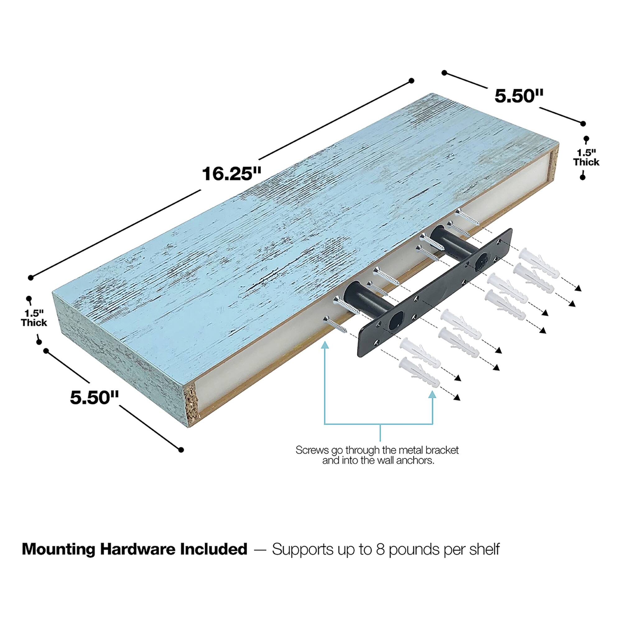 Sorbus Floating Faux Wood Shelf